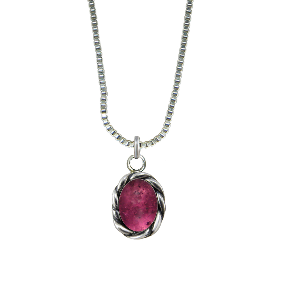 Sterling Silver Little Pink Tourmaline Pendant Necklace